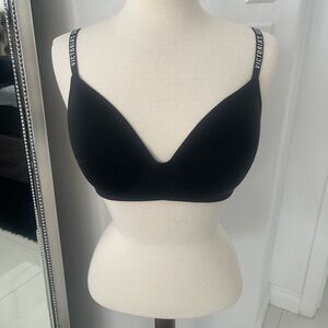 Victoria's Secret Black T-Shirt Bra with Plunging Neckline